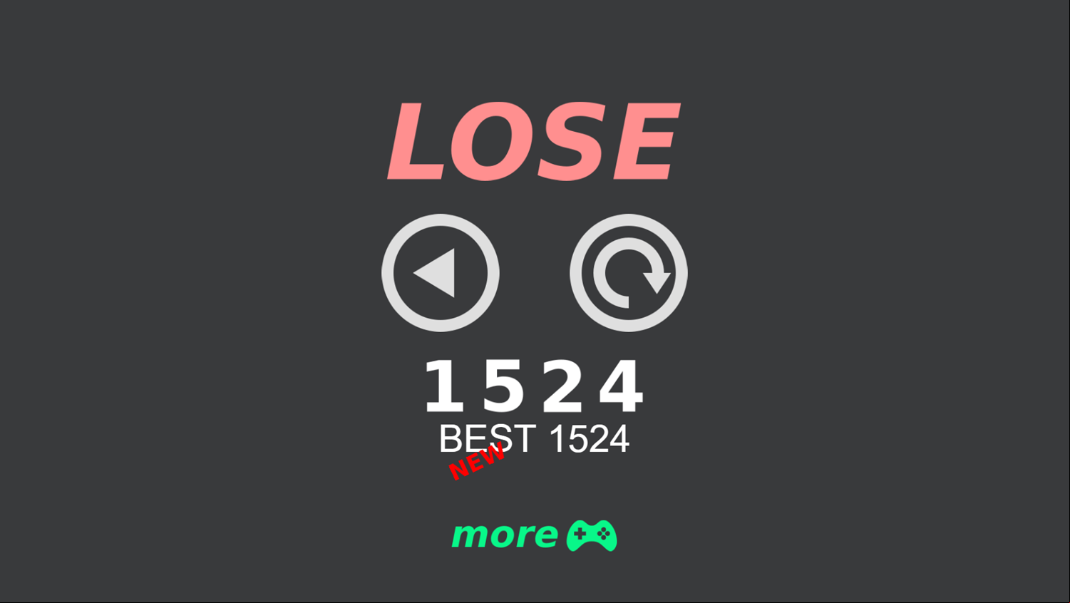 100 Balls Game Over Screenshot.