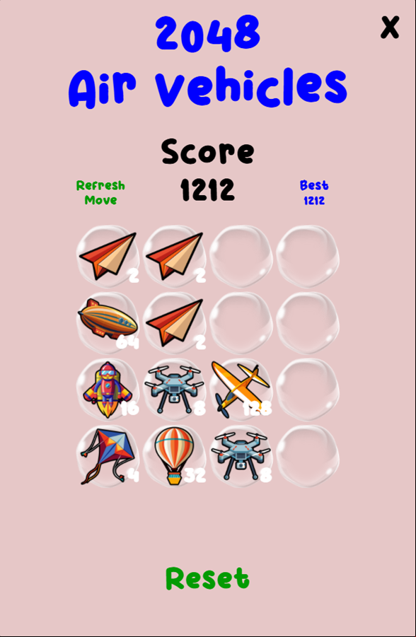 2048 Air Vehicles Game Play Screenshot.