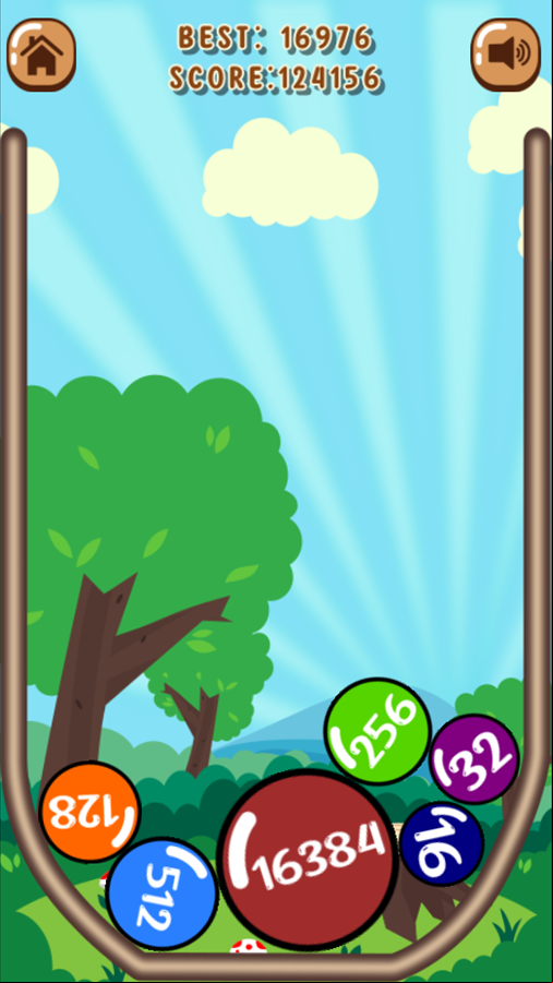 2048 Forest Game Endless Mode Screenshot.