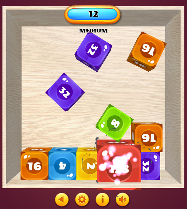 2048 Physics Game Play Screenshot.