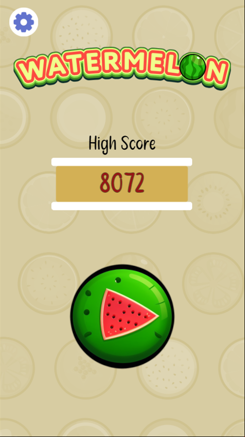 2048 Watermelon Game Welcome Screen Screenshot.