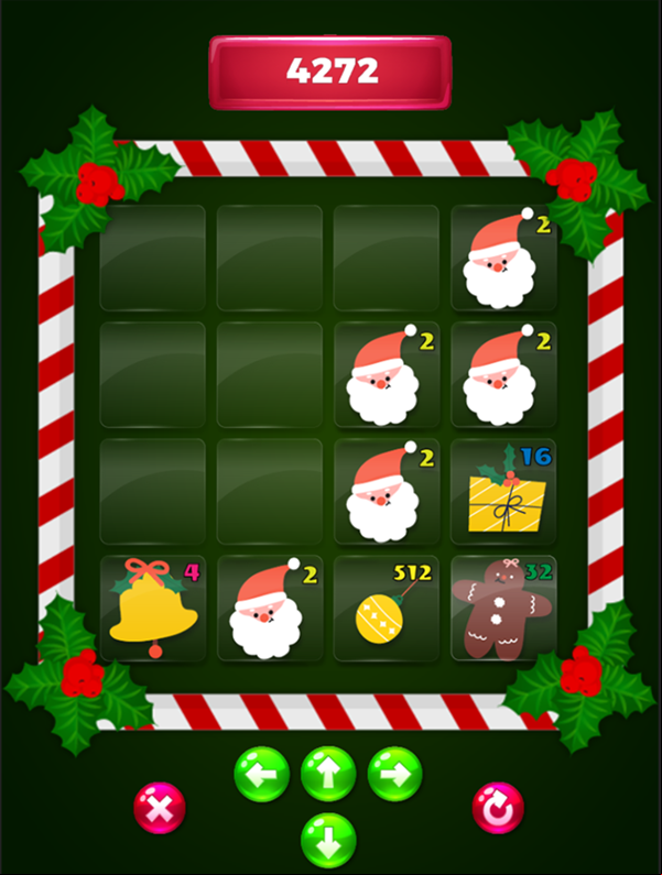 2048 X-Mas Game Creating Space Screenshot.