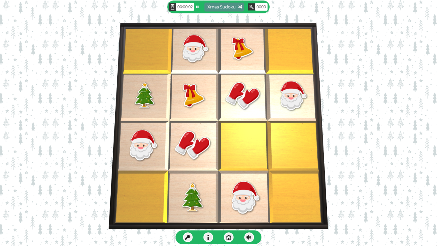 3D Christmas Sudoku Game Start Screenshot.