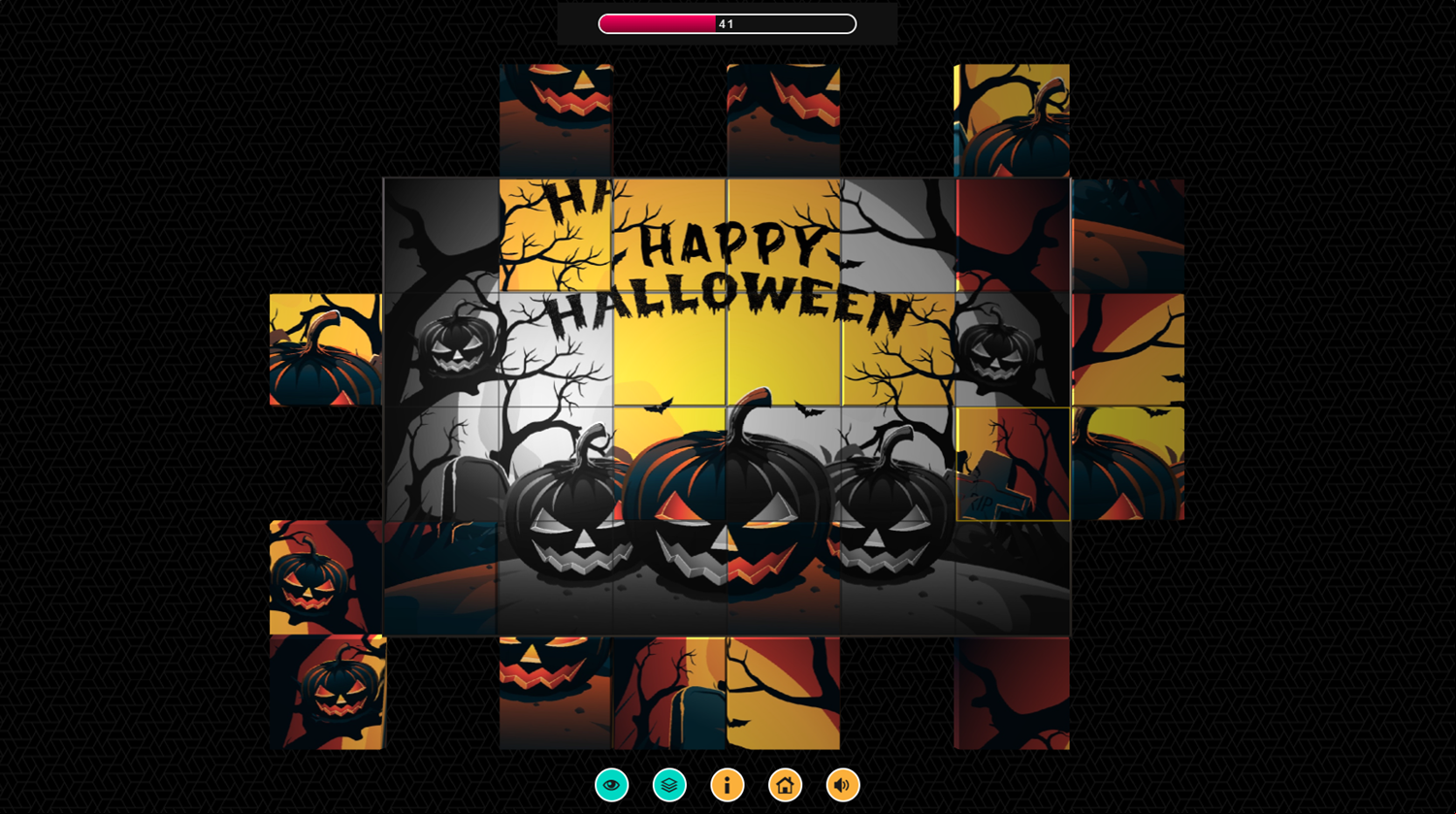 3D Halloween Puzzle Game Play Screenshot.