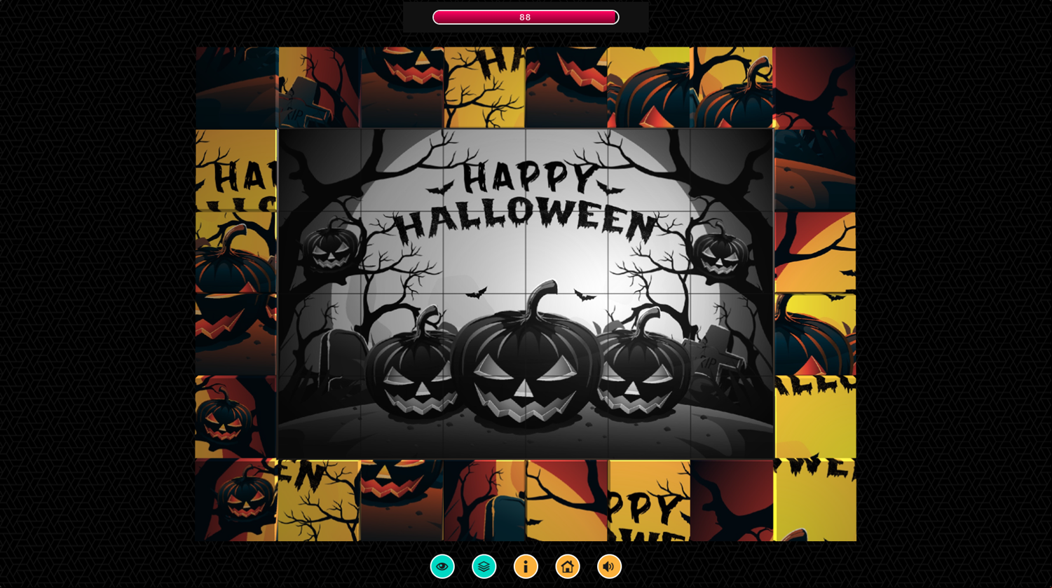 3D Halloween Puzzle Game Start Screenshot.
