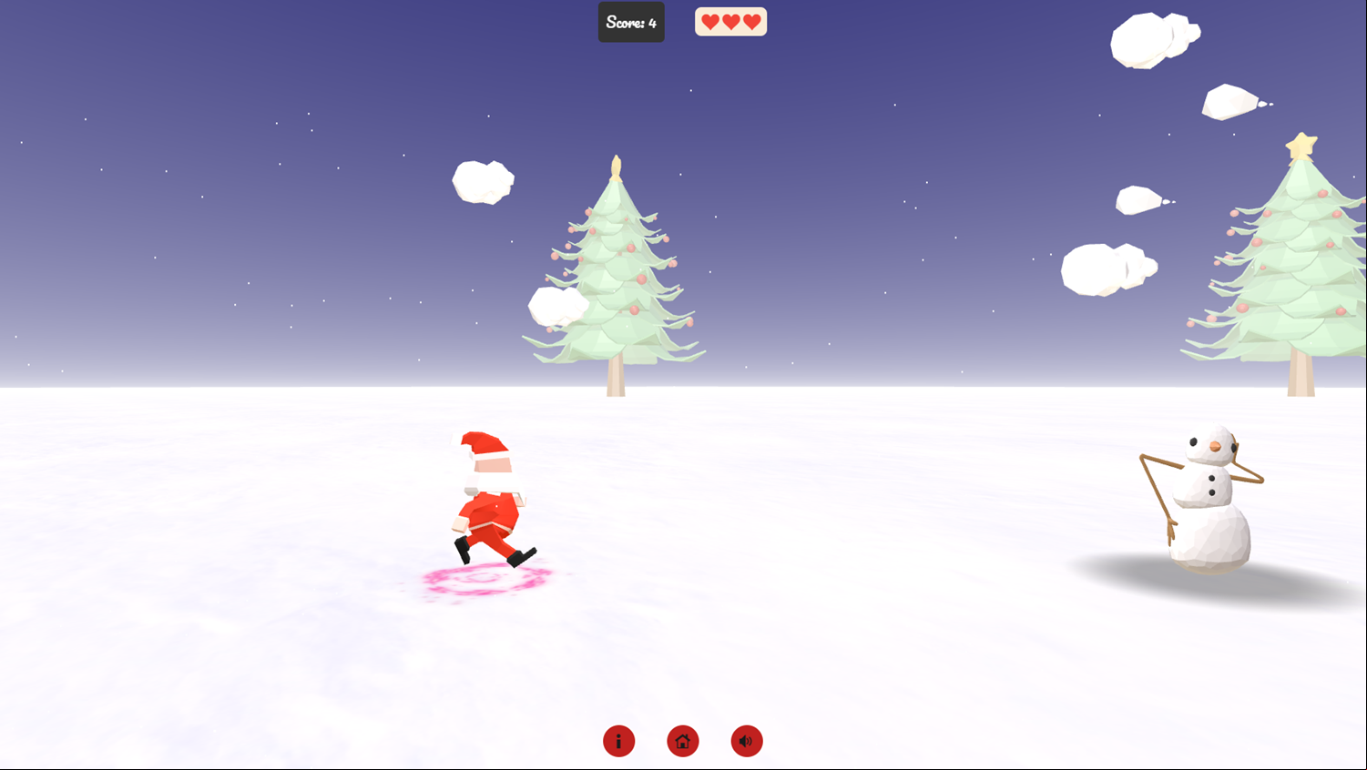 3D Hopping Santa Game Start Screenshot.
