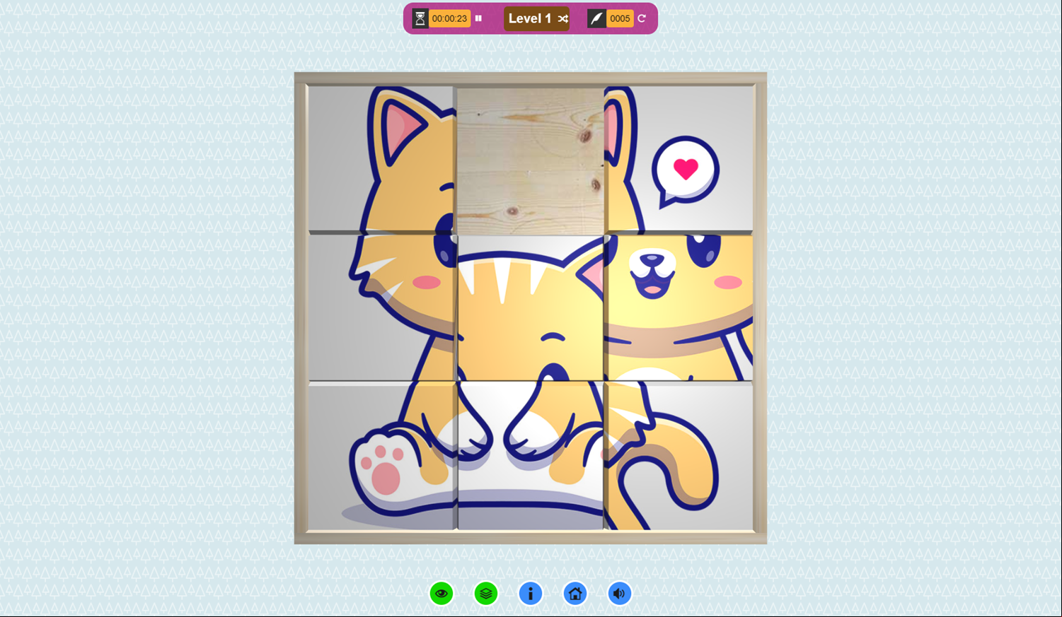 3D Kid Sliding Puzzle Game Level Play Screenshot.
