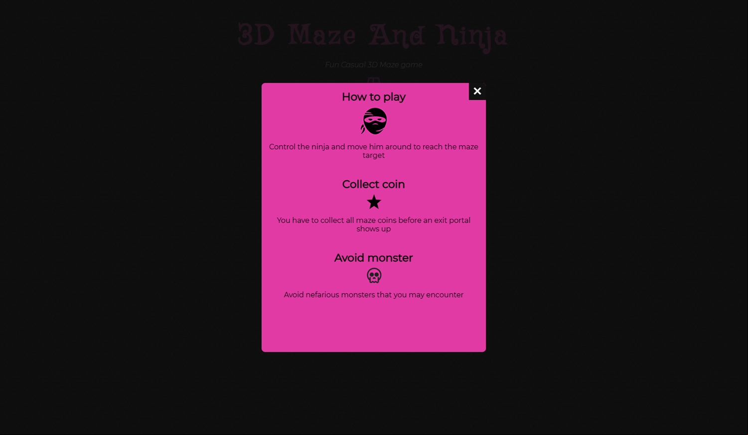 3D Maze And Ninja Game How To Play Screenshot.