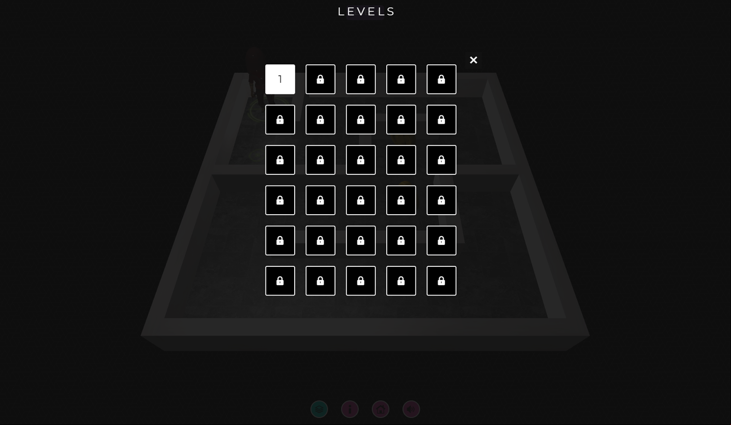 3D Maze And Ninja Game Level Select Screenshot.