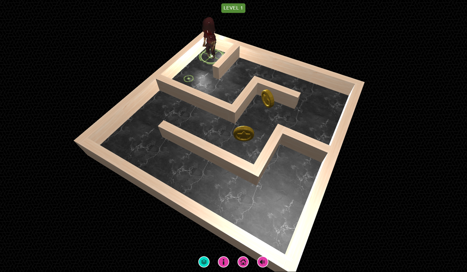 3D Maze And Ninja Game Level Start Screenshot.