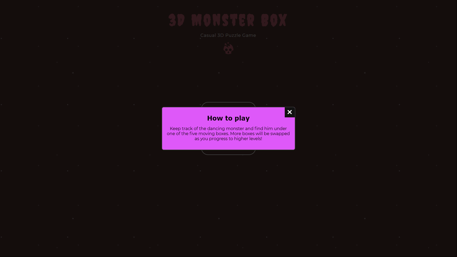 3D Monster Box Game How To Play Screenshot.