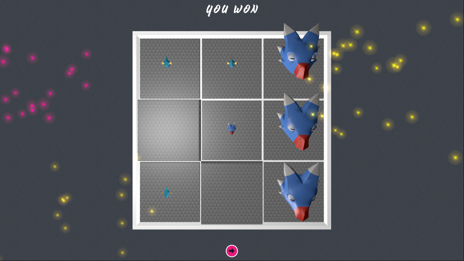 3D Monster Tic Tac Toe Game Welcome Screen Screenshot.