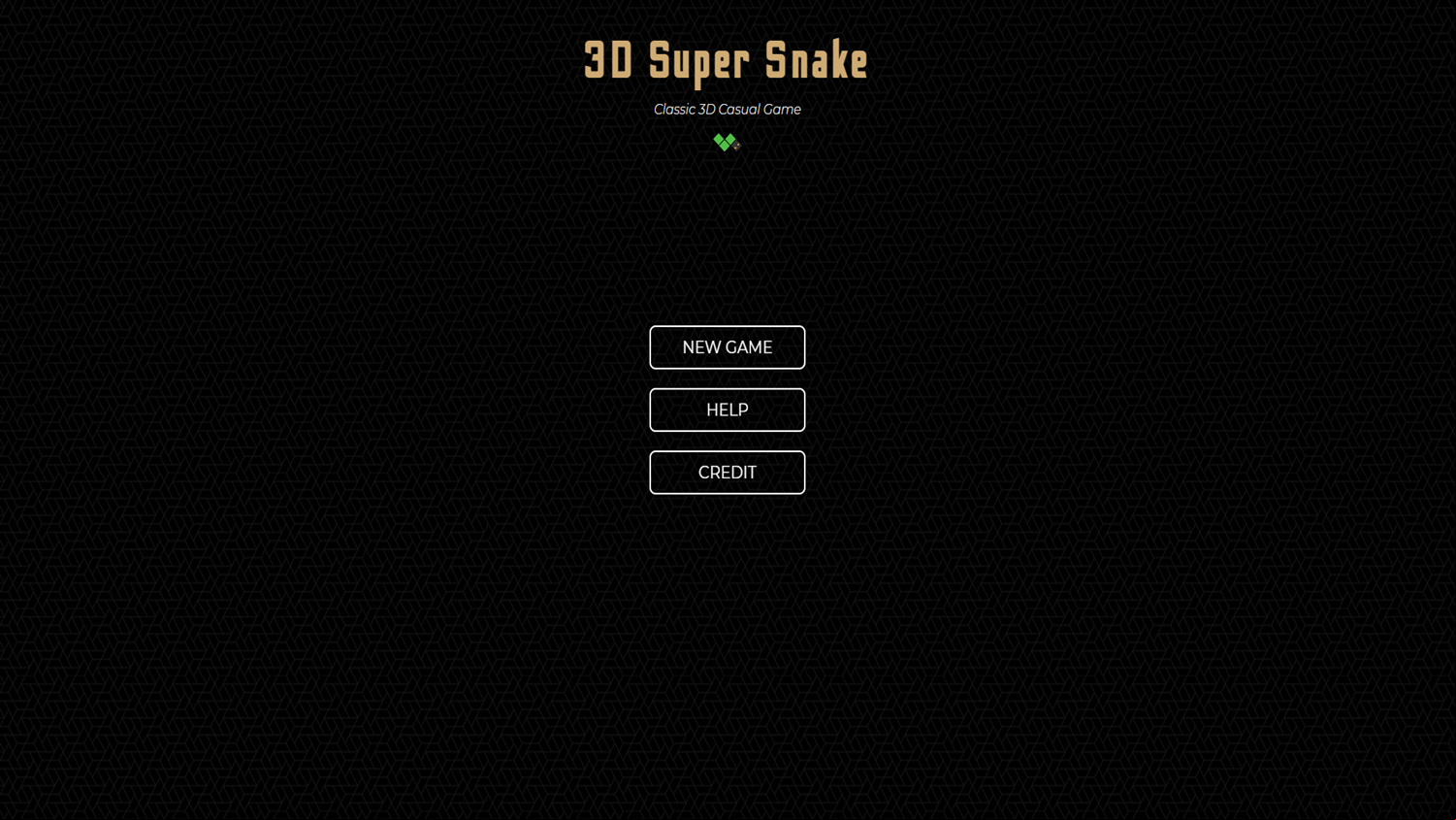 3D Super Snake Welcome Screen Screenshot.