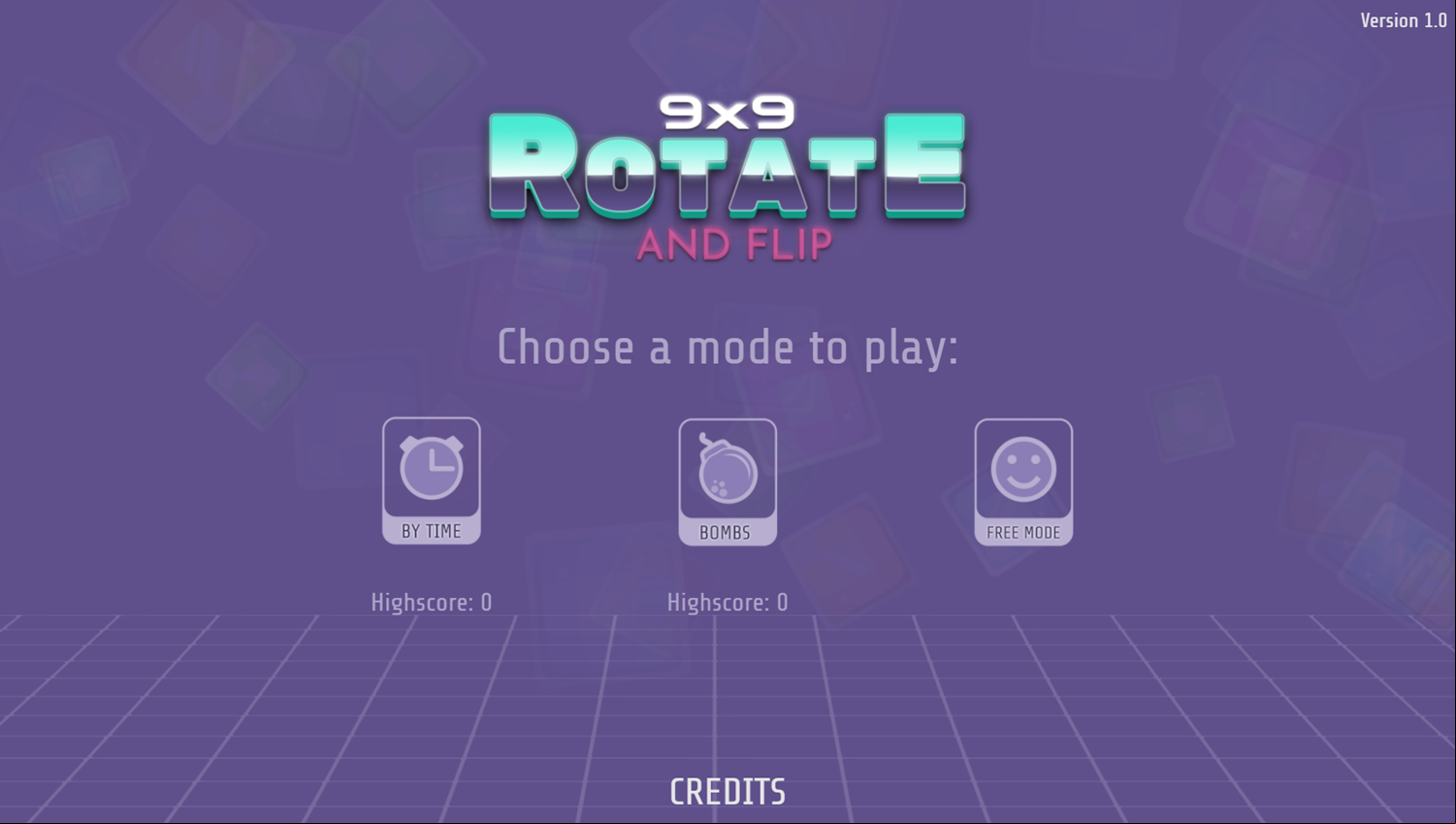9x9 Rotate and Flip Game Menu Screenshot.