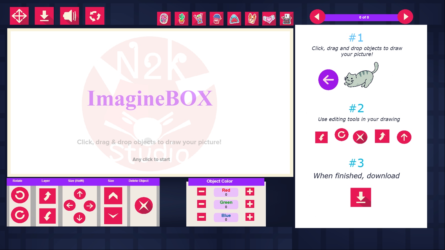 ImagineBox Game Welcome Screen Screenshot.