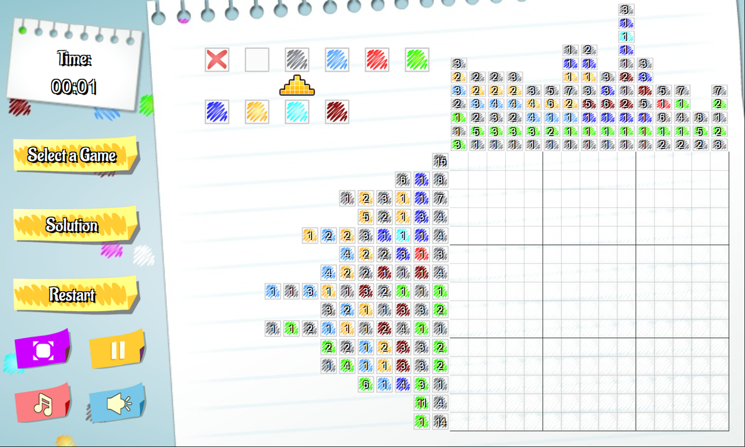 A Nonogram a Day Game Puzzle Start Screenshot.