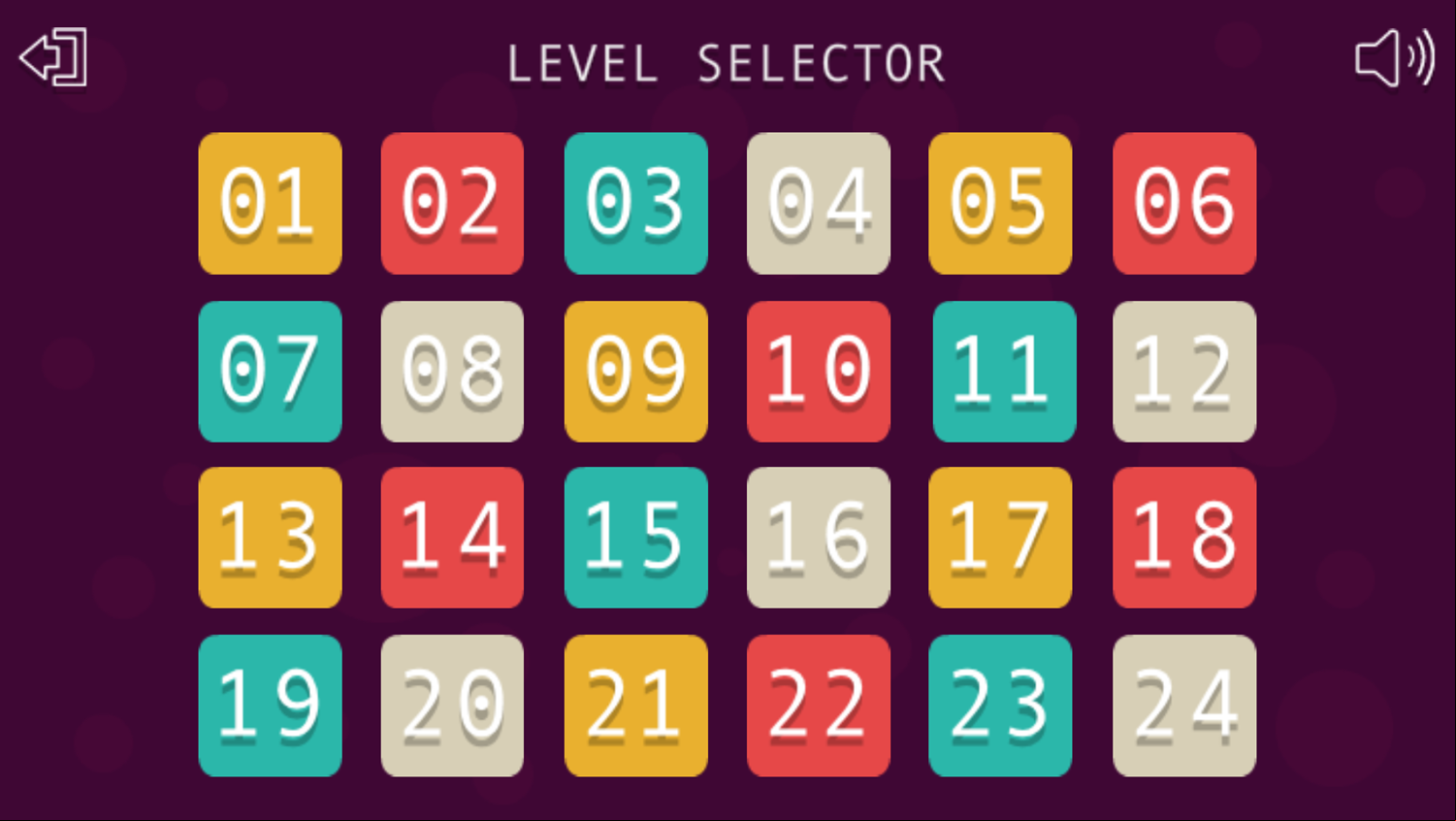 Abstract Golf Game Level Select Screen Screenshot.