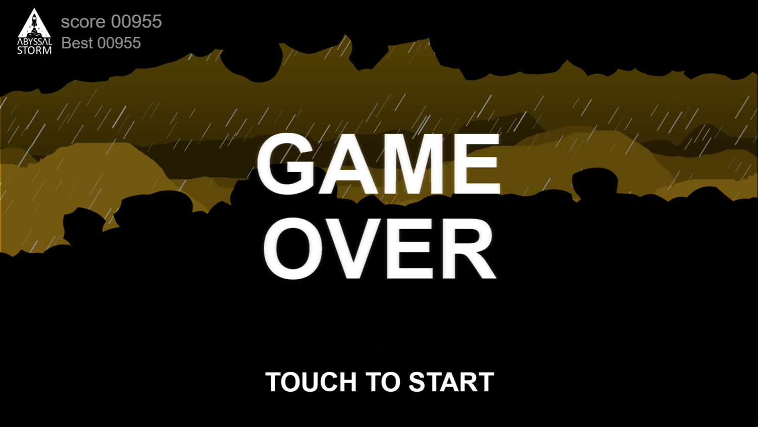 Abyssal Storm Game Over Screenshot.