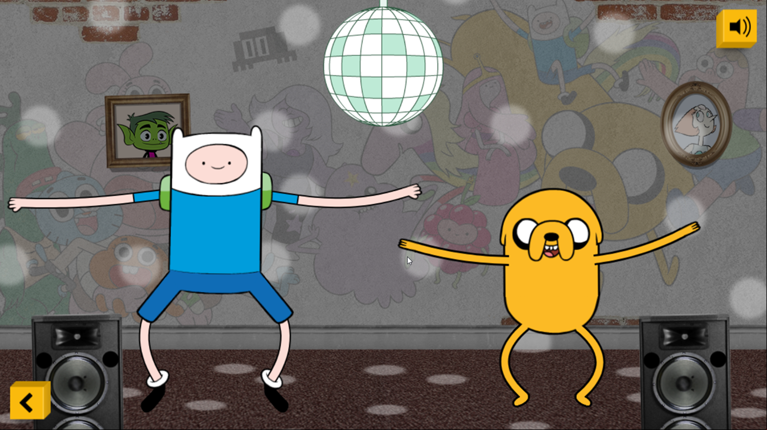 Adventure Time Animation Game Start Screenshot.