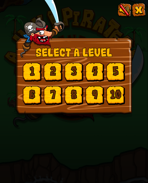 Ahoy Pirates Adventure Level Select Screenshot.
