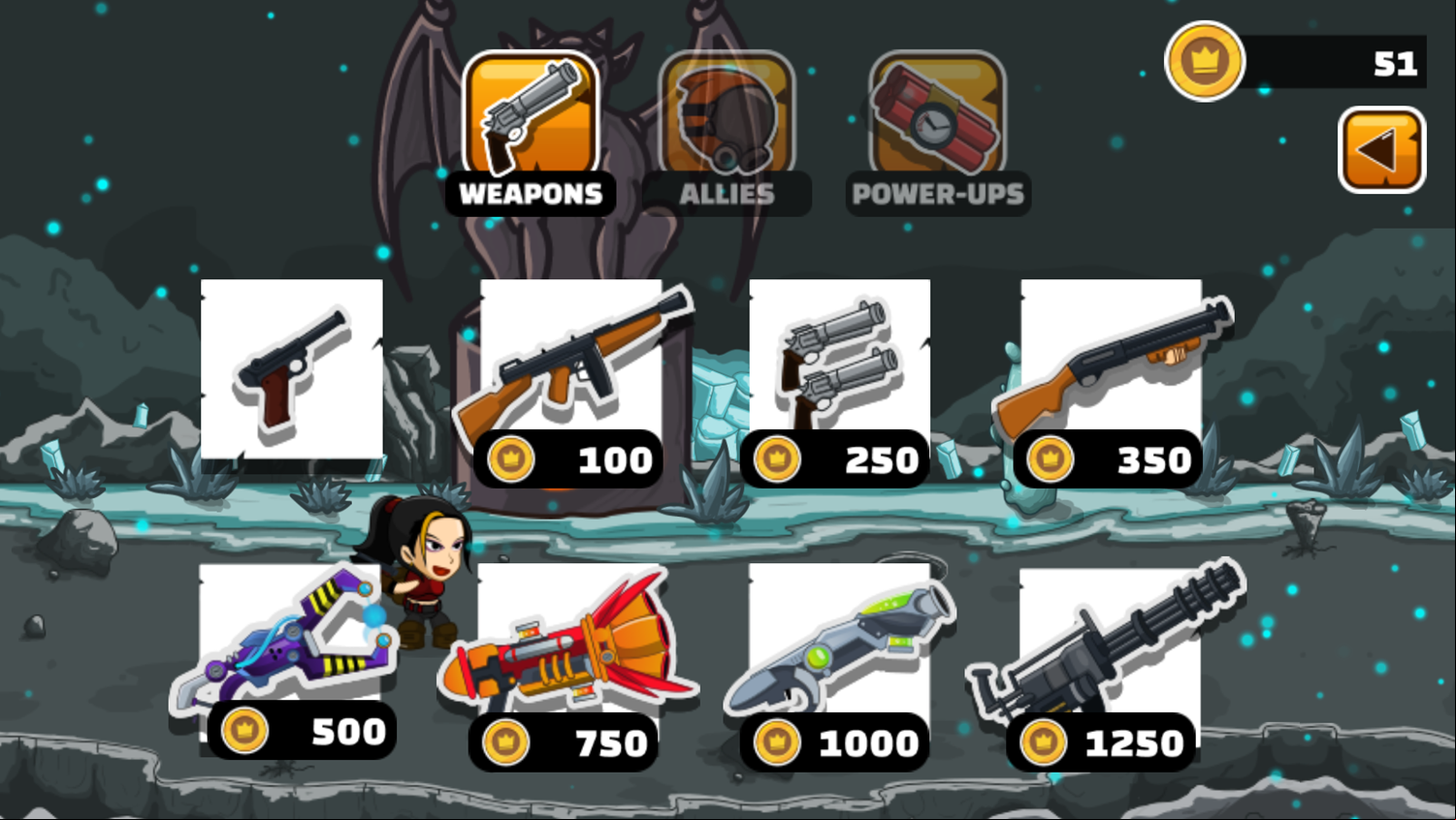 Alexandria Attacks Game Weapon Shop Screen Screenshot.