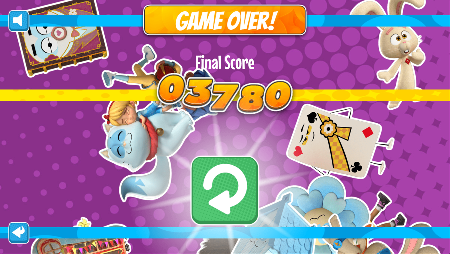 Alice and Lewis Find It Game Over Screenshot.