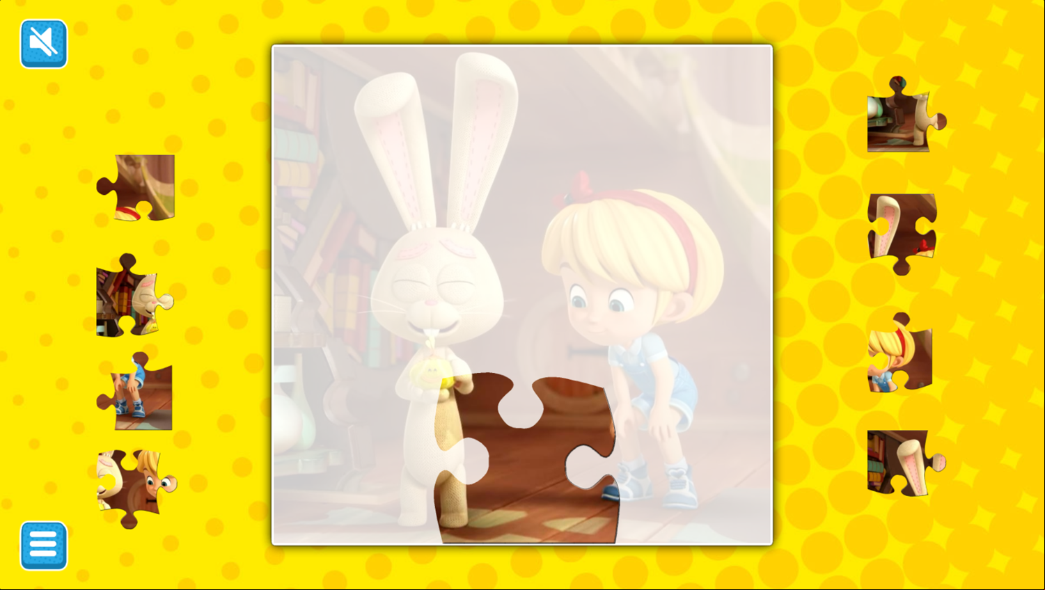 Alice and Lewis Jigsaw Puzzle Game Start Screenshot.