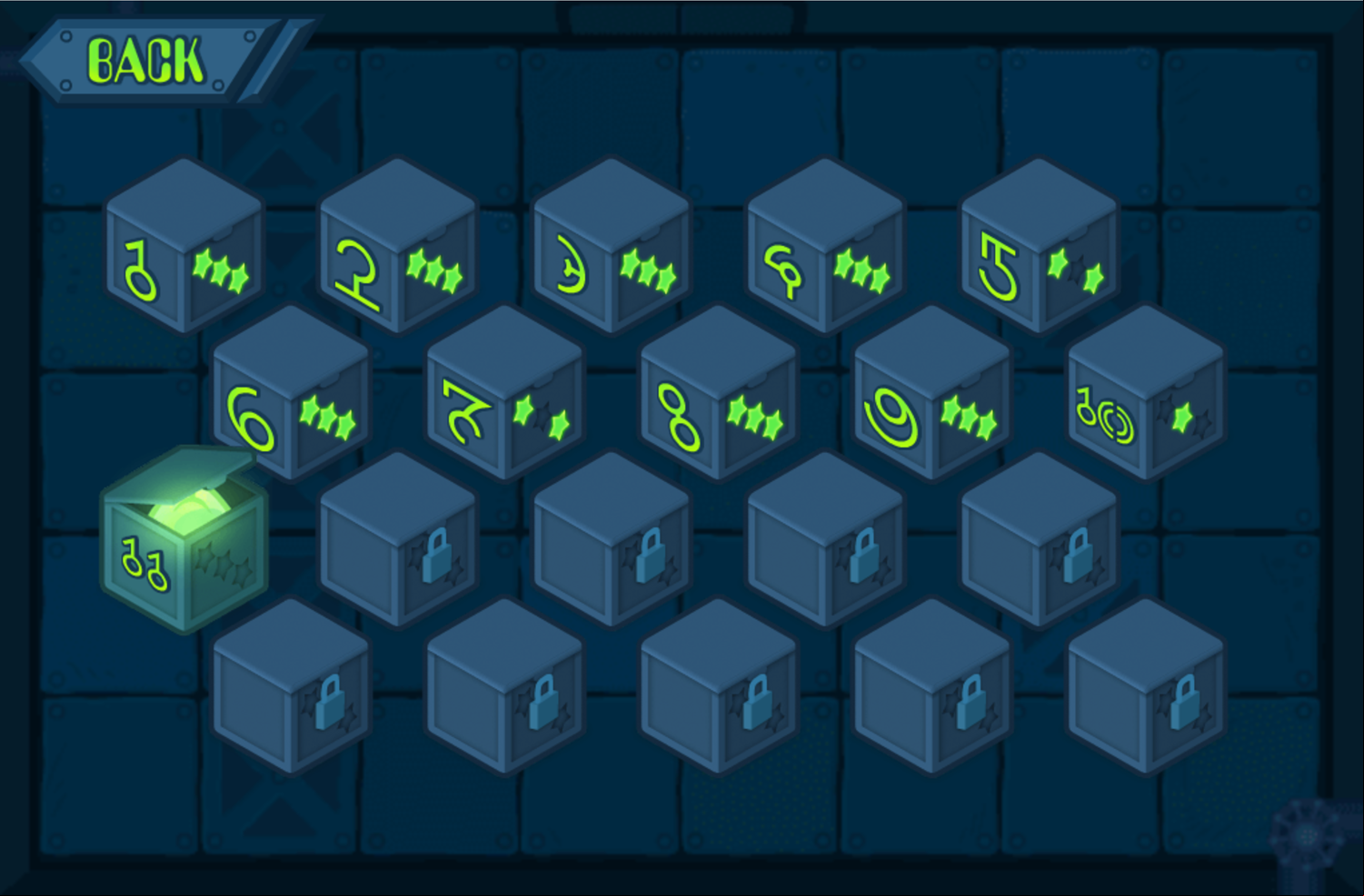 Alien Kindergarten Game Level Select Screenshot.