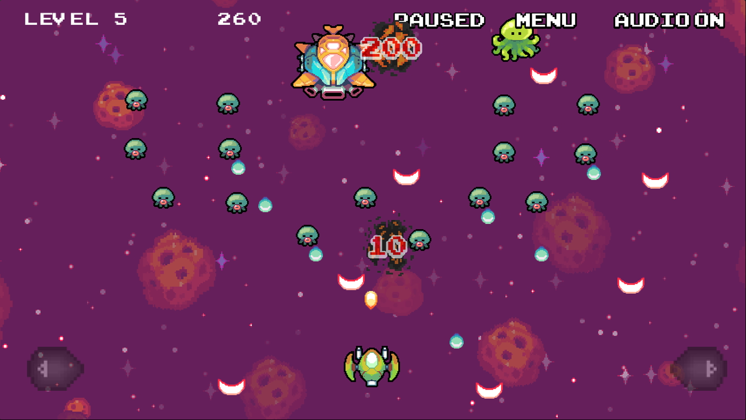Alien Space War Game Final Level Screenshot.