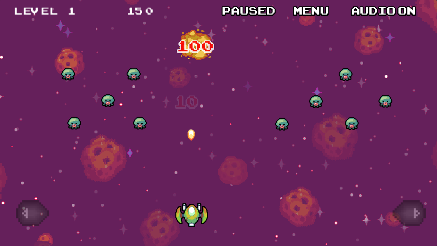 Alien Space War Game Level Start Screenshot.