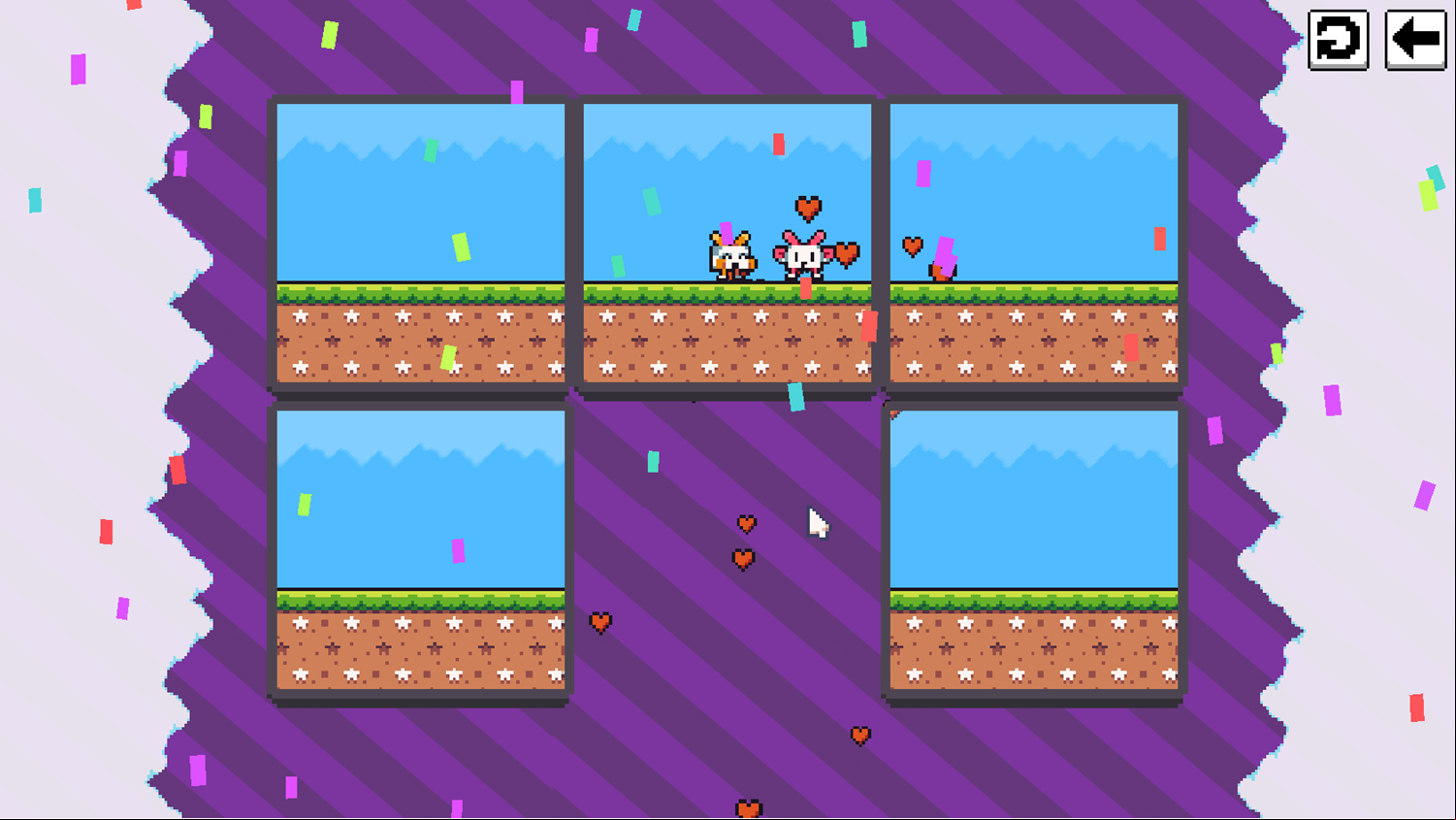 Alpha and Nora Game Level Complete Screenshot.