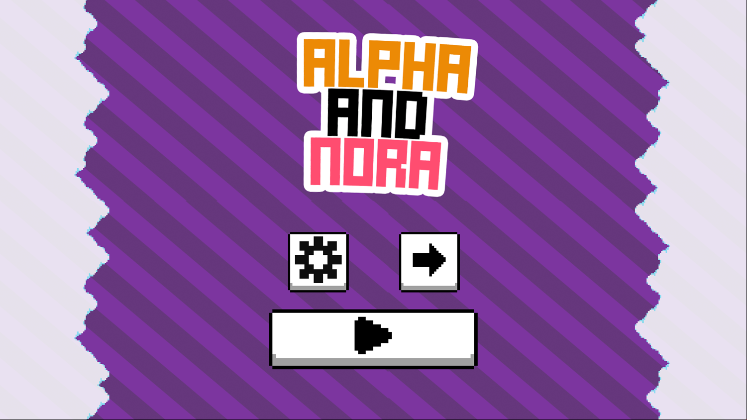 Alpha and Nora Game Welcome Screen Screenshot.