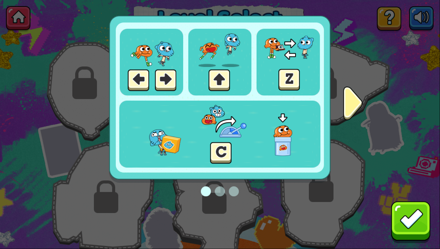 Amazing World of Gumball Darwin's Yearbook Game How To Play Screenshot.