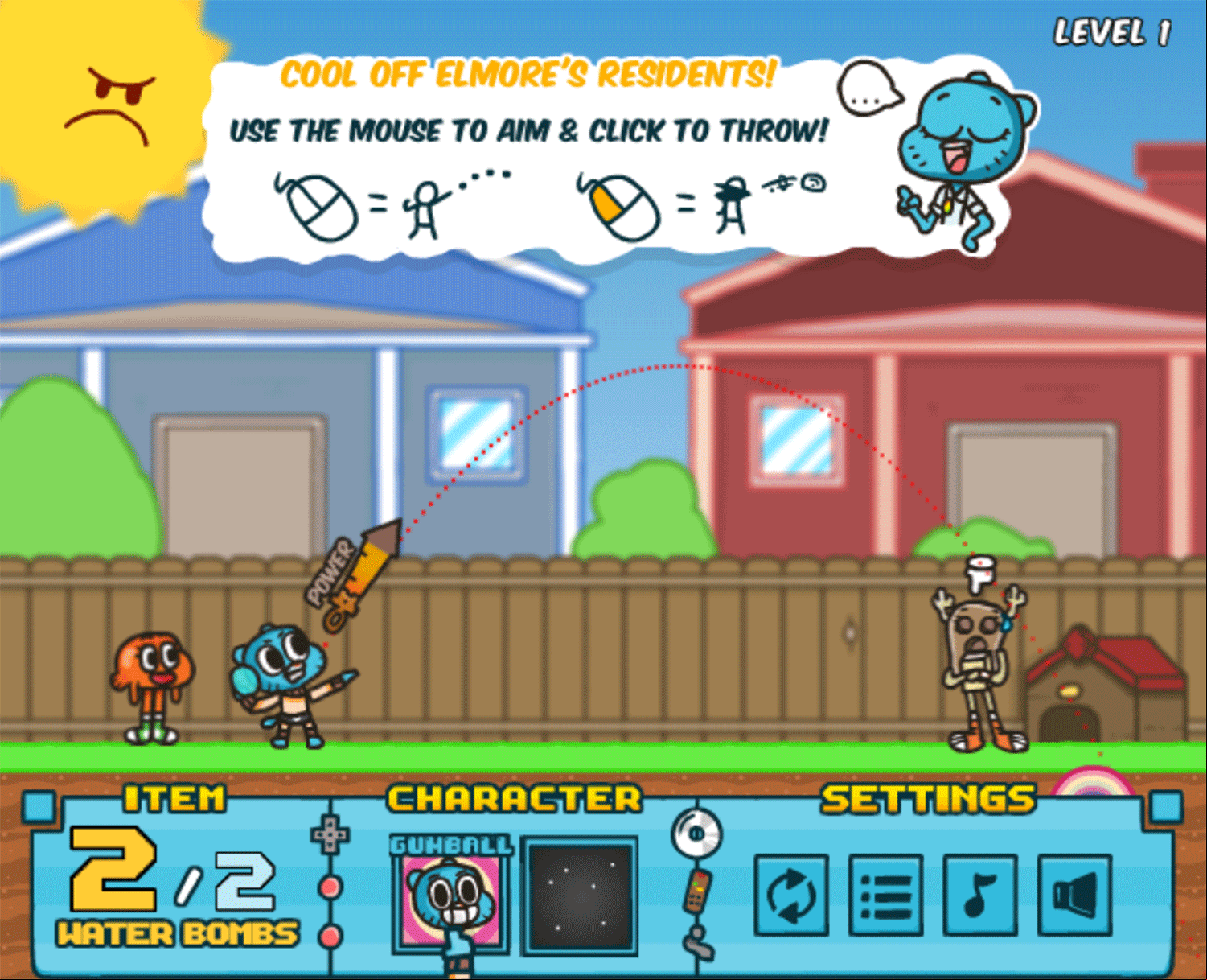 Amazing World of Gumball Water Sons Game How To Play Screenshot.
