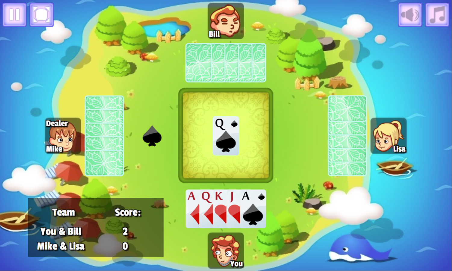 American Euchre Game Screenshot.