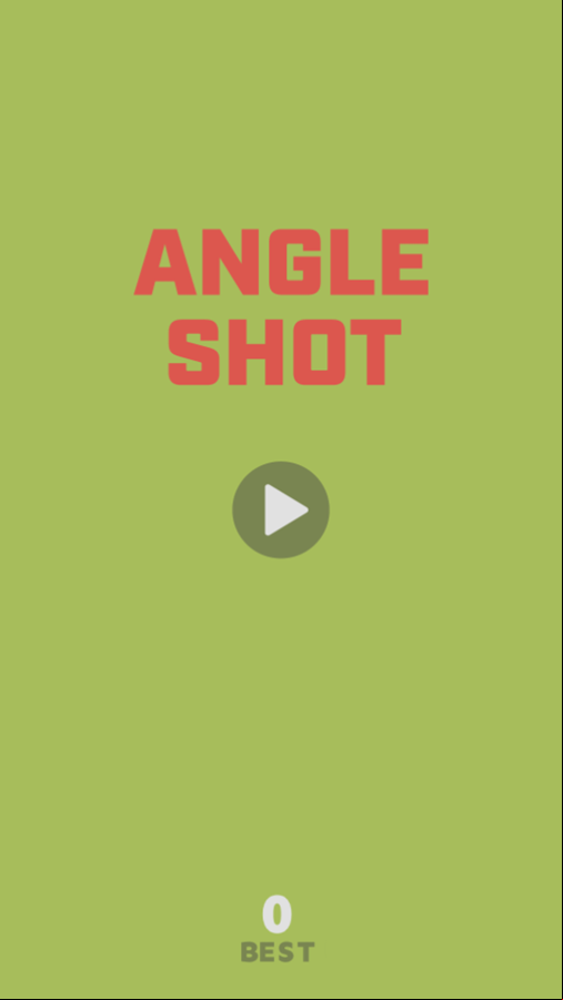 Angle Shot Game Welcome Screen Screenshot.