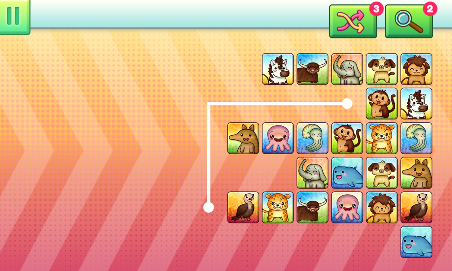 Animal Connection Mahjong Match 1 turn match Screenshot.