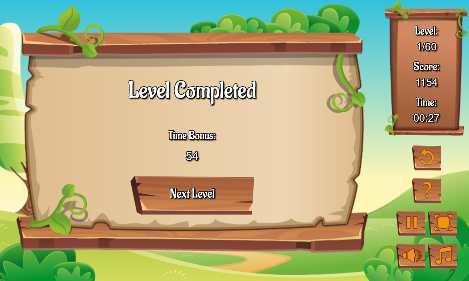 Animal Mahjong Game Level Completed Screenshot.