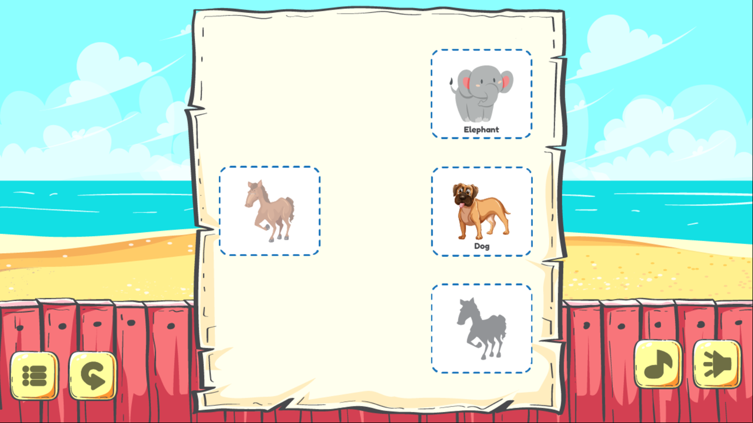 Animal Shadow Game Level Play Screenshot.