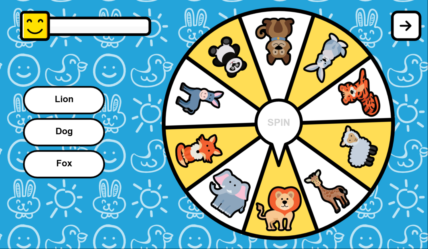 Animals Wheel Game Spin Screenshot.