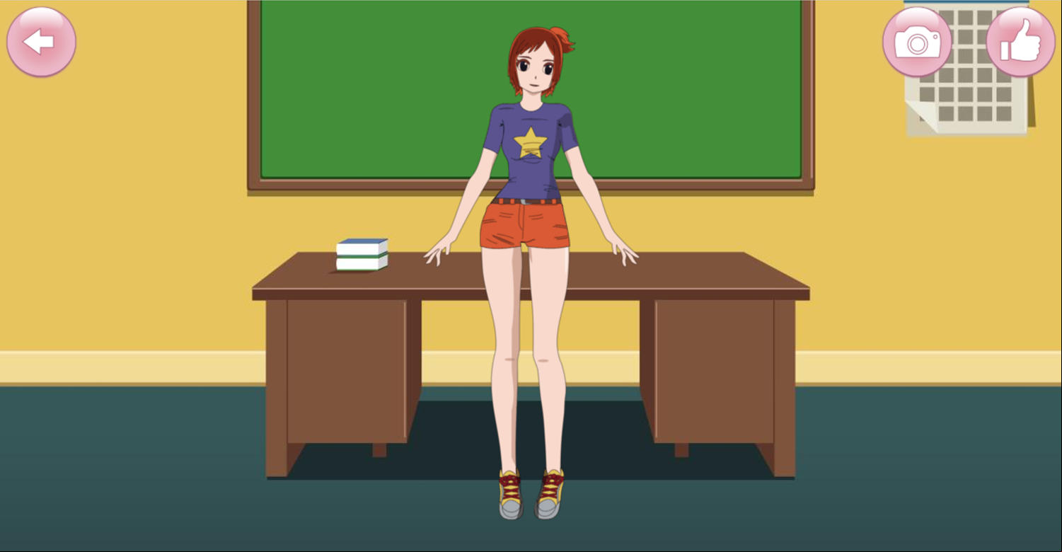 Anime High School Dress Up Game Export Screenshot.