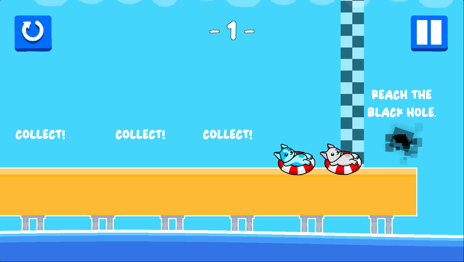 Aqua Dogy Game Level Complete Screenshot.