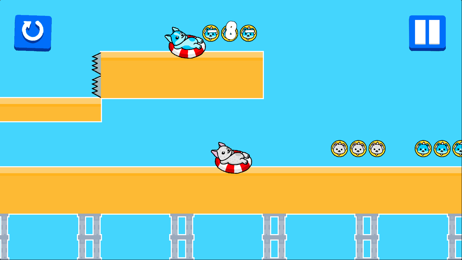Aqua Dogy Game Level Progress Screenshot.