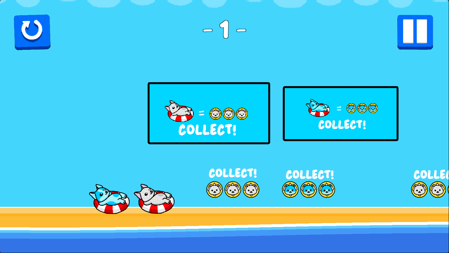 Aqua Dogy Game Level Start Screenshot.