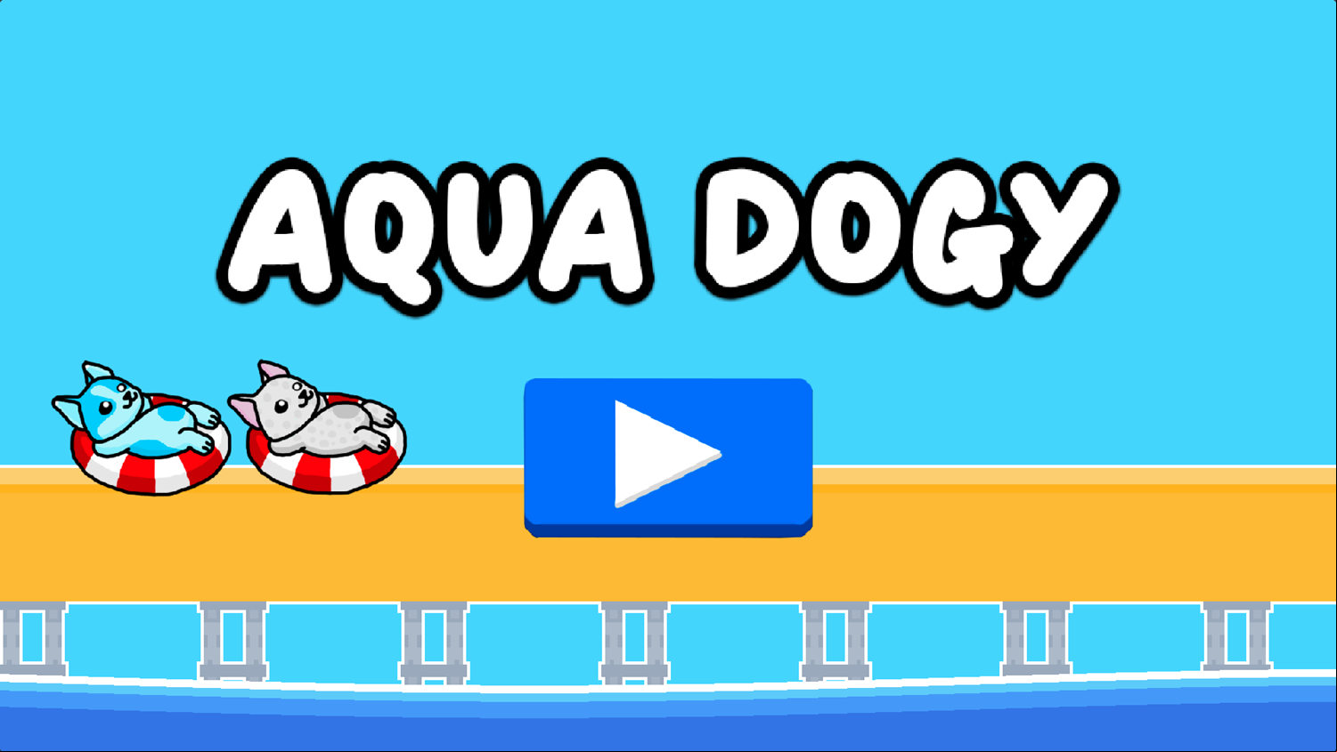 Aqua Dogy Game Welcome Screen Screenshot.