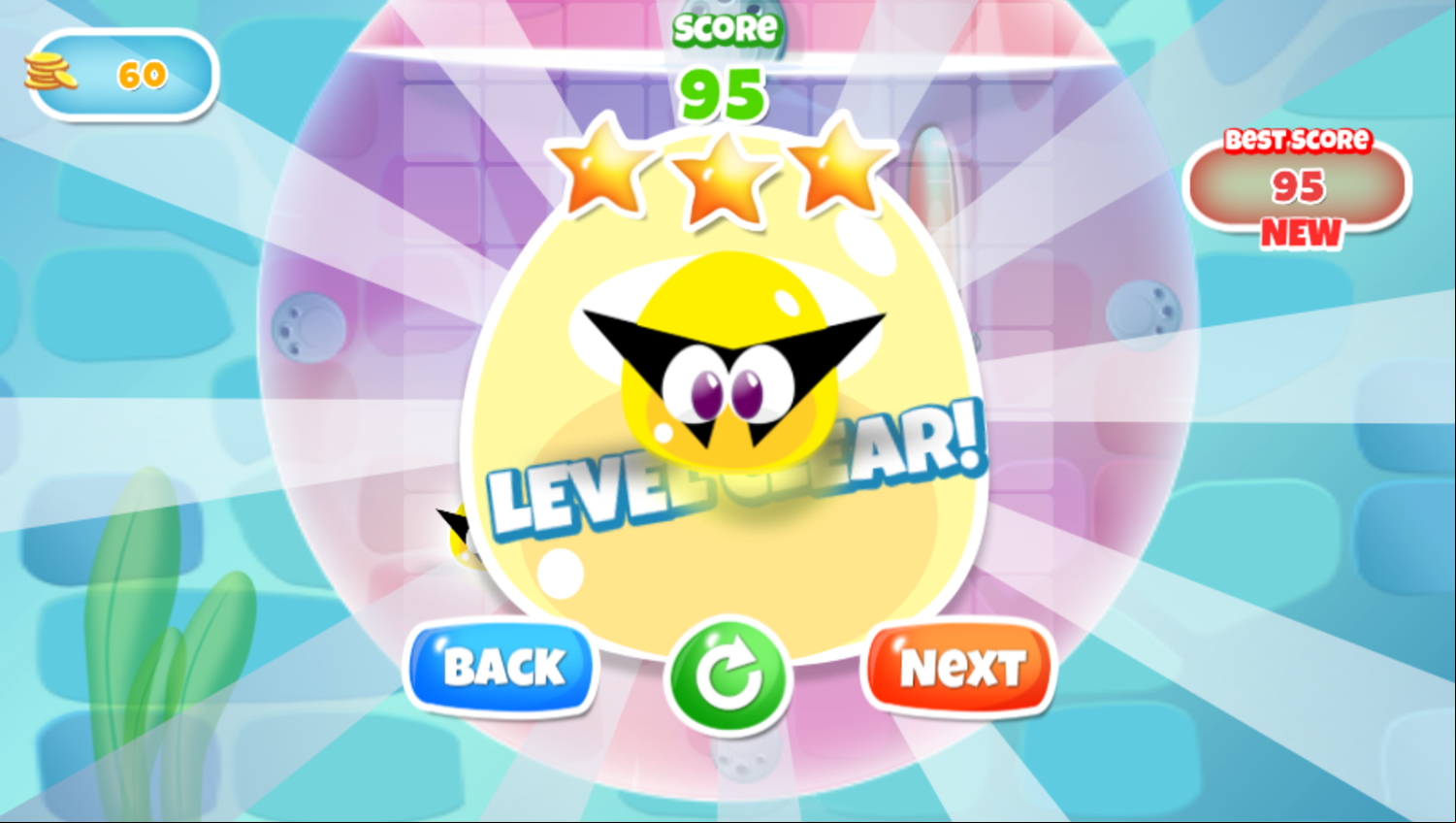 Aqua Thief Game Level Complete Screenshot.