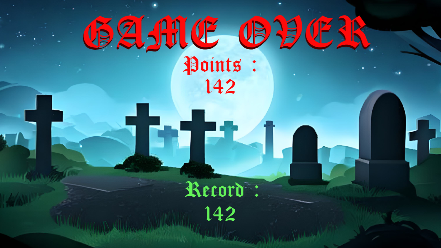Archer 1x1 Game Over Screenshot.