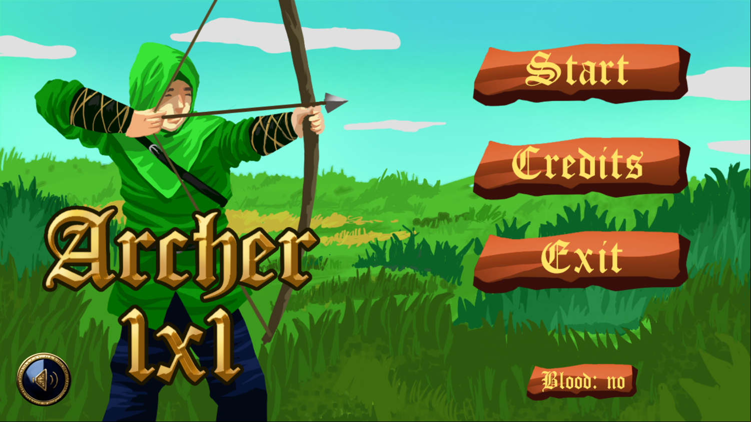 Archer 1x1 Game Welcome Screen Screenshot.