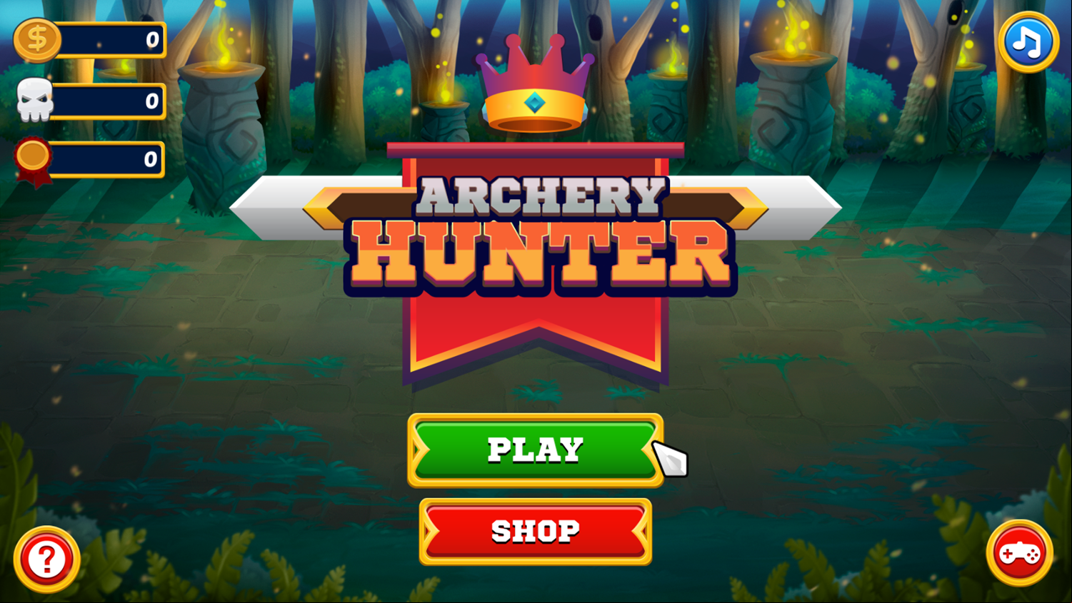 Archery Hunter Game Welcome Screen Screenshot.