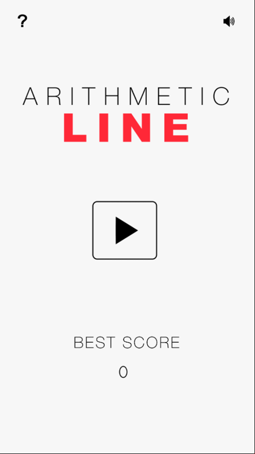 Arithmetic Line Game Welcome Screen Screenshot.